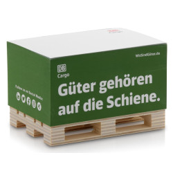 Zettelblock Pad Notizzettel 12x8x6cm auf Holzpalette DB Cargo Zettelblock Pad Notizzettel 12x8x6cm auf Holzpalette DB Cargo
